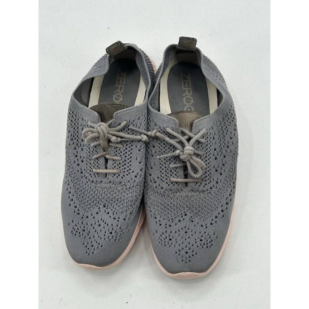 Cole Haan ZERØGRAND Wingtip Oxford Size 9.5 B Ironstone‎ Stitchlite-Peach